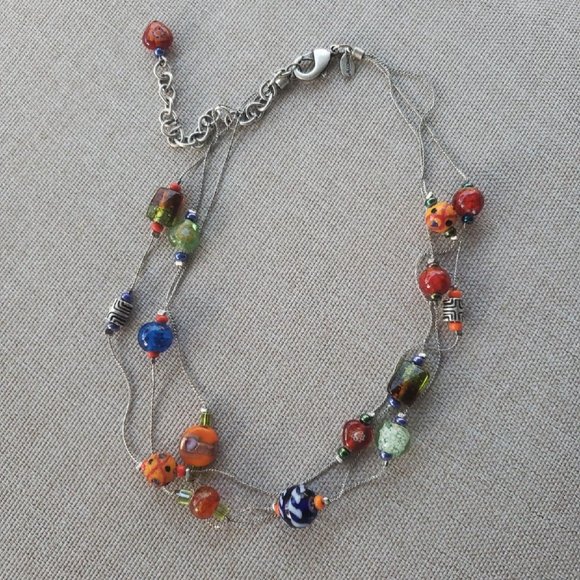 Chico's Multi Strand Colorful Beaded Necklace - Picture 1 of 3